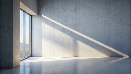 Poster - Architectural Light Beam: White Concrete Wall, Modern Design, Construction Texture