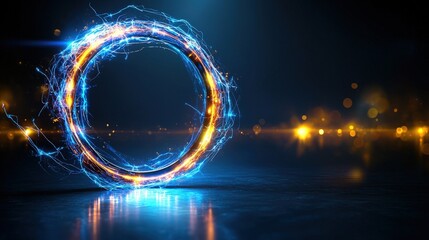 Poster - Electric Ring with Bright Sparks and Glowing Light Effects