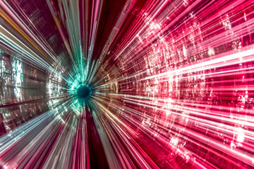 Aufkleber - Abstract colorful tunnel of light created with vibrant artistic perspectives and design