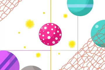 Fototapete - Colorful abstract design featuring playful shapes and textures for a vibrant visual experience