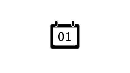Poster - Calendar icon graphic representing the first day of the month perfect for planning and scheduling related concepts on a clean white background
