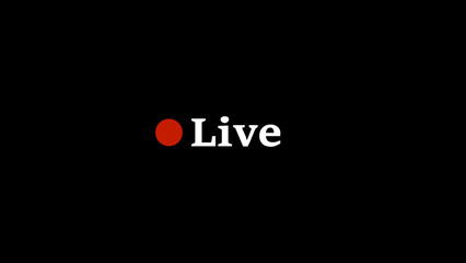 Poster - Simple and clear illustration of a live streaming or recording indicator featuring a red dot and white text on a dark background.