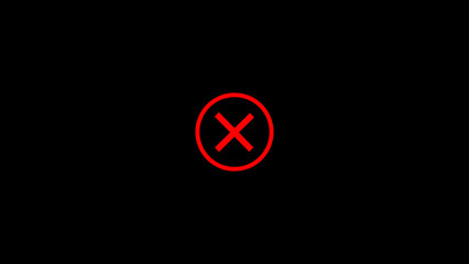 Poster - Red x circle symbol design on black representing cancelation error or no sign vector illustration for websites mobile apps and social media