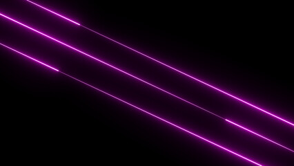 Poster - Abstract neon light streams in vibrant magenta color against a deep black background representing energy and futuristic design.