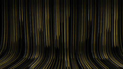 Poster - Abstract gold and silver curved lines on a black background creates a modern and elegant design suitable for various creative projects and presentations