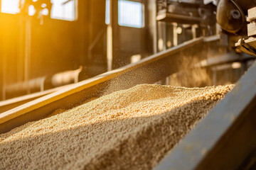 Poster - Fertilizer Material Conveyor Belt at Production Facility Generative AI