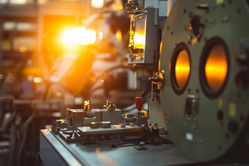 Poster - Inside military radar components factory assembly line Generative AI