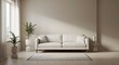 © Ulull - Serene Minimalist Living Room: Soft Light, Neutral Tones, and Modern Sofa