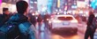 © Ghiska - Person explore city street at night with vibrant lights