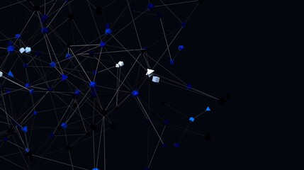 Leinwandbilder - modern abstract background. network connection, nodes, lines, digital technology, futuristic, commun