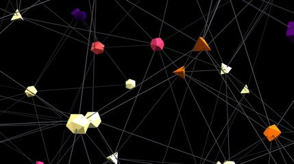 Aufkleber - Stock photo of interconnected geometric shapes. Ideal for technology, network, and connection concepts.
