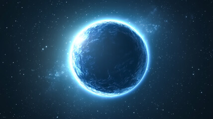 Wall Mural - Planet at the moment of eclipse in space