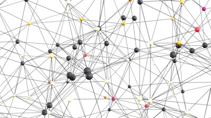 Poster - Abstract image depicting interconnected nodes and complex network structures. Ideal for tech, data, and connection themes.