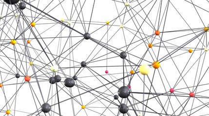 Poster - Abstract image of interconnected nodes and lines, representing network, connection, or communication.