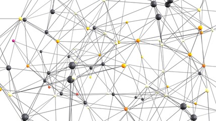 Poster - Abstract image depicting a complex network of interconnected nodes. Ideal for technology, data science, and connectivity concepts.