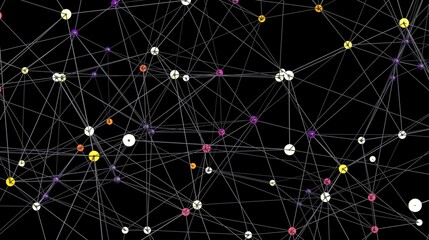 Fototapete - Abstract image depicting a complex network with interconnected nodes. Ideal for technology, connection, and data concepts.