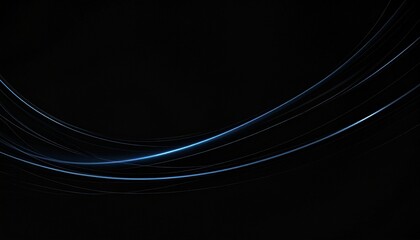 Leinwandbilder - Abstract blue light trails against a dark background