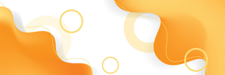 Poster - abstract banner background with yellow orange fluid shapes and wavy shapes. vector illustration