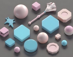 Leinwandbilder - Isometric Shapes, 3d Rendering, Clean Edges, Casting Shadows Create Depth. Abstract Design Element For Graphic Design Projects. Great Background Textures, Modern And Geometric, Beautiful For Various