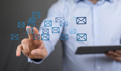 Fototapete - Efficient email management.  Optimize workflow, improve communication.