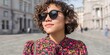 photo of young woman wearing modern spring fashion 