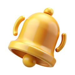Poster - A beautifully rendered 3d icon of a gold bell on a black background perfect for notifications and alerts across diverse digital platforms.