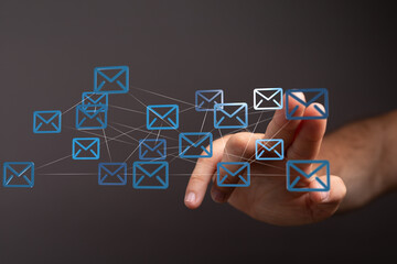 Fototapete - Seamless email marketing, global reach.  Efficient communication solutions.
