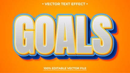 Poster - Goals Text Effect, Editable 3D Bold Text Style