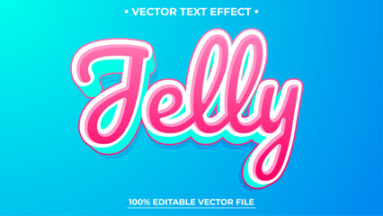 Poster - Editable text effect Jelly 3d Cartoon template style