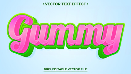 Poster - Editable text effect Gummy 3d Cartoon Realistic template style premium vector