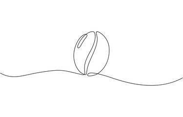 Aufkleber - Continuous single line coffee bean pattern. Whole healthy organic coffee bean, Minimalist continuous one line drawing of coffee beans. Elegant and modern design, for coffee.