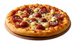 © จงดี พลพวก - Savory pizza delight: A mouthwatering image of a delicious pizza, complete with toppings, perfect for any food-related project.
