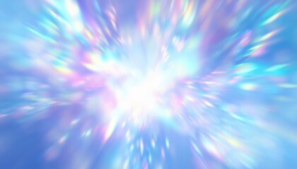Aufkleber - iridescent pastel light streaks on soft blue background for dreamy web design, abstract branding, print, or digital wallpaper