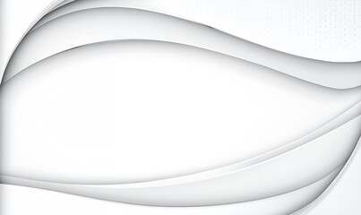 Poster - Abstract white and gray layered wavy background design with subtle shadow effects for modern presentation
