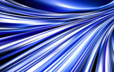 Aufkleber - Abstract blue and white flowing lines composition demonstrating dynamic motion and modern elegant design elements