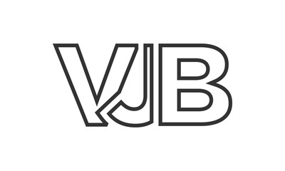 Poster - VJB logo design template with strong and modern bold text. Initial based vector logotype featuring simple and minimal typography. Trendy company identity.