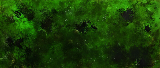 Poster - Abstract green background texture featuring dark spaces and areas with vibrant mossy or algae-like visual effects.