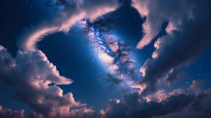 Wall Mural - the milky way encased by drifting clouds