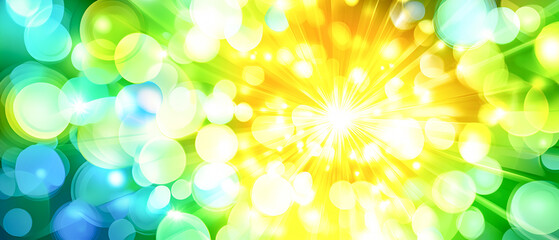 Aufkleber - Abstract background featuring glowing bokeh effect with radiating light and vibrant color palette