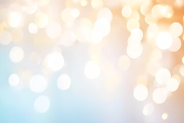 Poster - Soft bokeh lights in a gradient of blue and gold create a dreamy and festive atmosphere for celebration