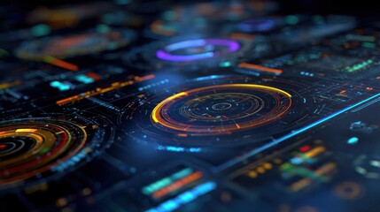 Poster - abstract digital interface display