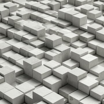 Grey Concrete Cubes Abstract Geometric Texture