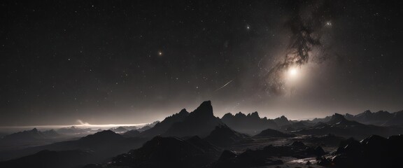 Wall Mural - Distant star clusters, ethereal glow; inky black expanse, milky way, pattern, radiation