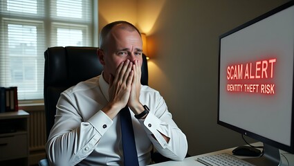 Poster - cybersecurity threat notification triggers office panic