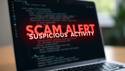 Poster - suspicious activity warning on computer