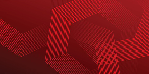 Wall Mural - Abstract dark red background with hexagon lines. liquid gradient shapes composition background vector illlustration eps10