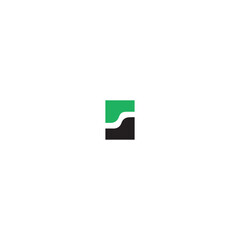 Poster - Minimal Letter S Square Logo with white background. 
