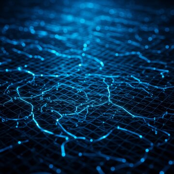 Abstract Blue Digital Network Background