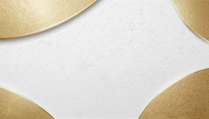 Poster -  abstract white background with metallic gold foil brush strokes for elegant branding, web design, or premium print layout