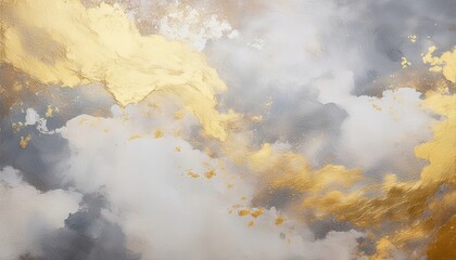 Leinwandbilder - luxury abstract gold and gray cloud texture with metallic brushstrokes for modern branding, website background, or fine art print

